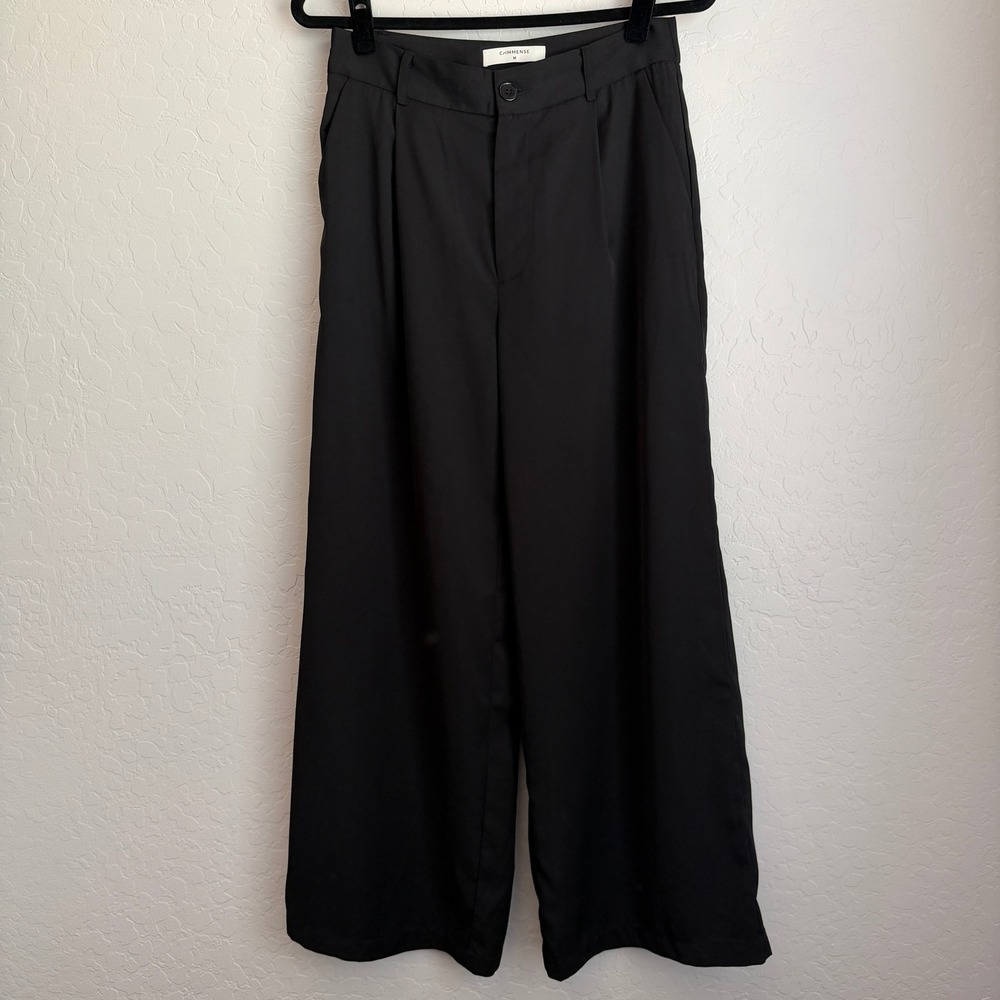 Commense Women's Wide Leg Pants Black Medium